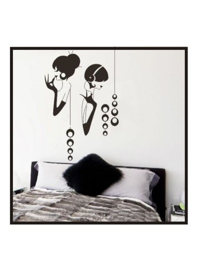 Buy Makeup Girls Wall Sticker Black 90x60cm in Egypt