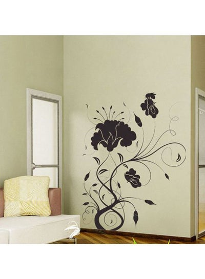 Buy Roses On Leafs Wall Sticker Black 96x150cm in Egypt