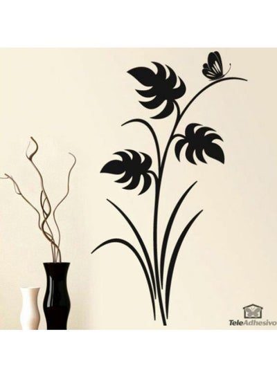 Buy Leaves 1 Wall Sticker Black 100x105cm in Egypt