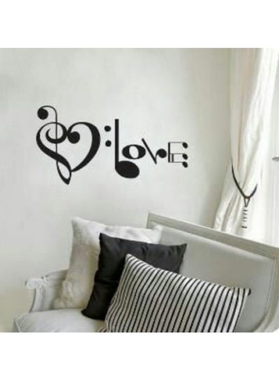 Buy Love Music Wall Sticker Black 100x105cm in Egypt