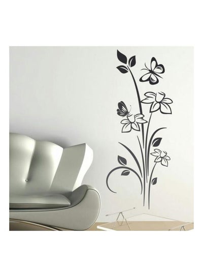 Buy Flowers Wall Sticker Black 120 x80cm in Egypt