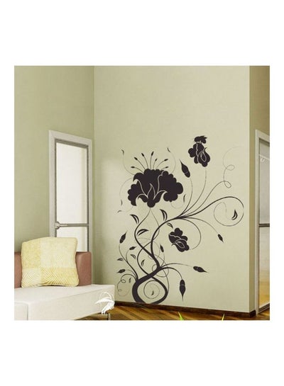 اشتري Roses On Leafs Wall Sticker Black 45x60 centimeter في مصر