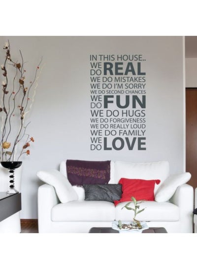 Buy House Rules Wall Sticker Black 36 x24centimeter in Egypt