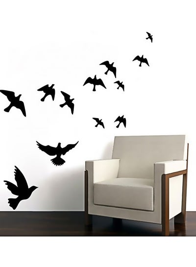 اشتري Birds Flocks Wall Sticker Black 65 x38 سنتيمتر في مصر