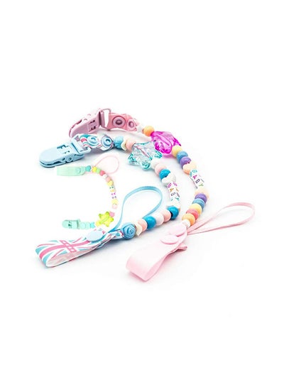 Buy Pack Of 3 Plastic Pacifier Clip Silicone Teething Beads in Saudi Arabia