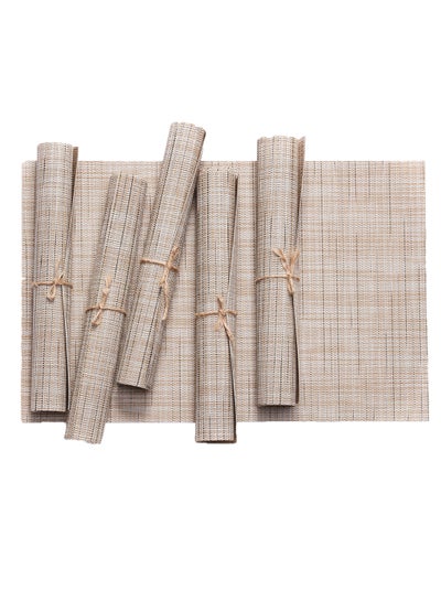 Buy 6-Piece Crossweave Placemat Set Rectangle Pvc  45 x 30centimeter Beige 45 x 30cm in Saudi Arabia