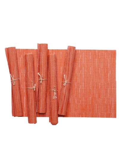 Buy 6-Piece Crossweave Placemat Set Orange 45 x 30centimeter in UAE