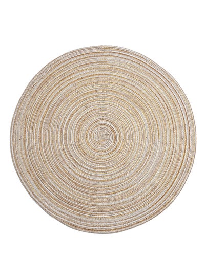 Buy 6-Piece Round Table Placemat Set Beige 35 x 35centimeter in Saudi Arabia