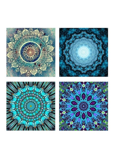 Buy 4-Piece DIY 5D Needlework Crystal Diamond Painting Multicolour 25x25centimeter in UAE