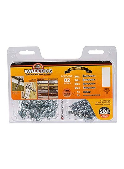 Buy 82-Piece WallDog Contactor Screws Kit Silver 1.25x0.19inch in UAE