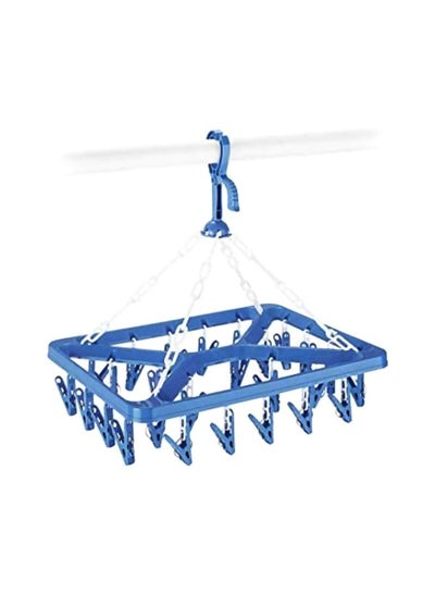 Buy Plastic Hanger With Clip And Drip Blue/White in Saudi Arabia