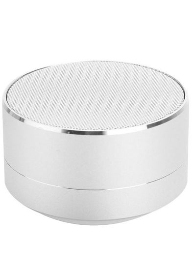 اشتري Portable Wireless Round Shape Bluetooth Speaker Silver في الامارات