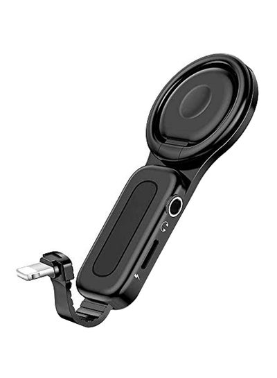 Buy 2-In-1 Phone Adapter Ring Holder Black in UAE