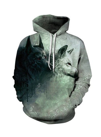 Buy Wolf Head 3D PrintSweatshirt Multicolour in UAE