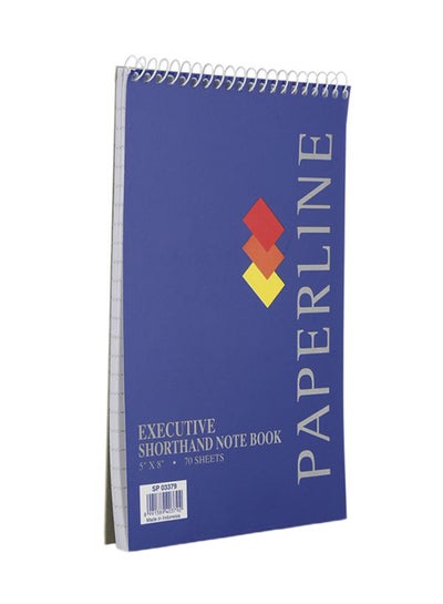 Buy Executive Shorthand Notebook Ruled, 70 Pages Blue/White in UAE