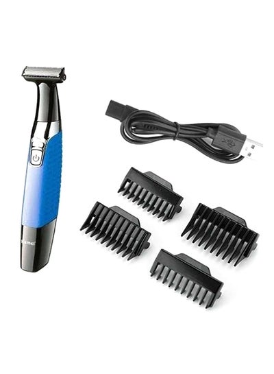 Buy Km-1910 Eyebrow And Facial Trimmer Black/Blue 3.6x18cm in Saudi Arabia