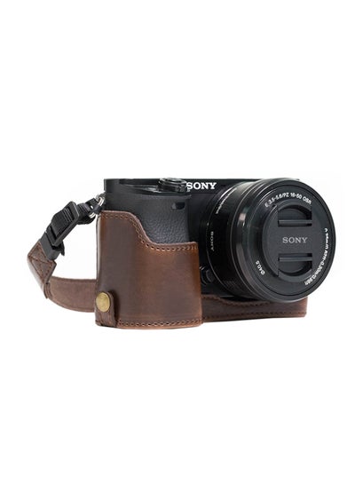 Buy Half-Bottom Protective Camera Case With Strap Brown in UAE