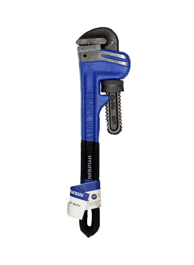 Buy Heavy Duty Straight Pipe Wrench With Rubber Grip Blue/Black 10inch in Saudi Arabia