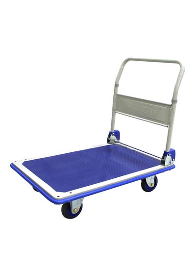 Buy 4 Wheel Platform Trolley Blue/White 150kg in UAE