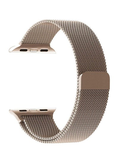 Buy Replacement Band For Apple Watch Series 1/2/3/4 44/42 mm Light Gold in UAE