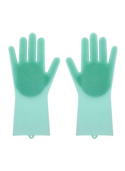 Buy Pair Of Magic Cleaning Gloves Green 33.5X 15cm in Saudi Arabia