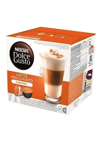 Buy Dolce Gusto Latte Macchiato Caramel Coffee Capsules 16 Pods 145.6grams in UAE