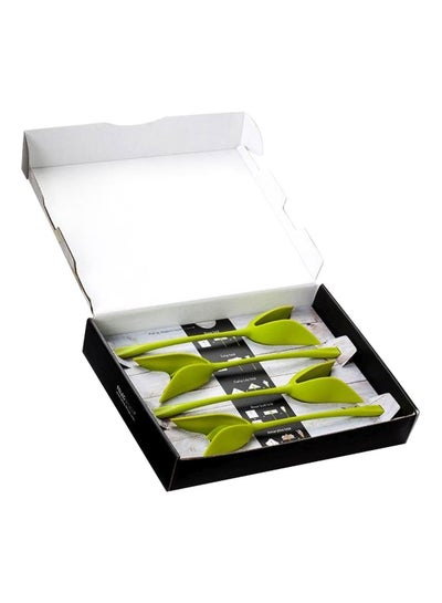 Buy 4-Piece Flower Shaped Napkin holder Green in Saudi Arabia