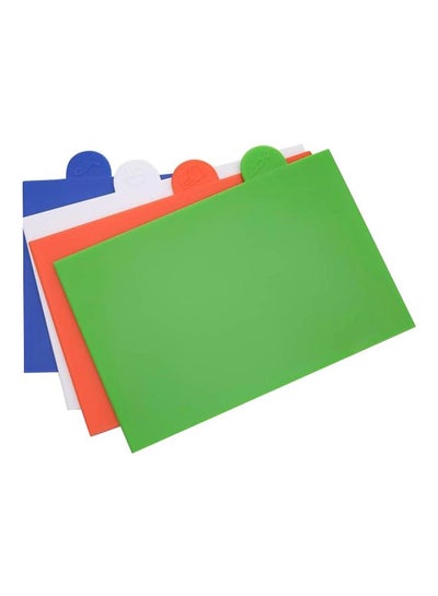 اشتري 4-Piece Fontal Plastic Cutting Boards أخضر/ برتقالي/ أبيض 33x23x7.5 سنتيمتر في السعودية