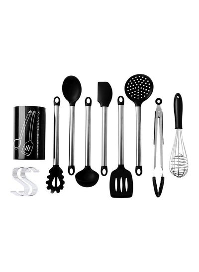 Buy 8-Piece Cooking Utensil Set Black/Silver in Saudi Arabia