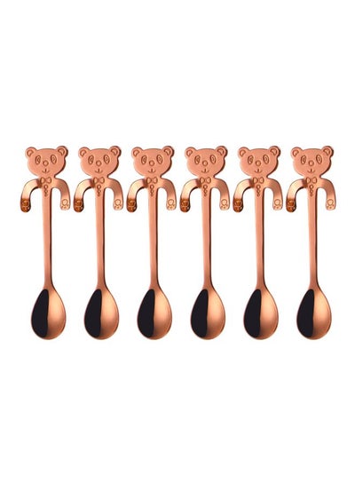 Buy 6-Piece Coffee Spoons Set Rose Gold 11.5cm in Saudi Arabia