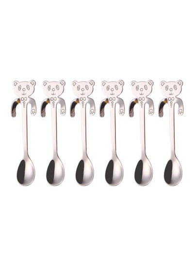 Buy 6-Piece Coffee Spoons Set Silver 11.5centimeter in UAE