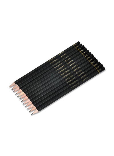 Buy 12-Piece 2B Drawing Pencils Multicolour in UAE