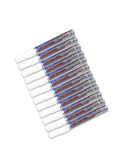 Buy 12-Piece Bullet Nib Paint Marker White in UAE