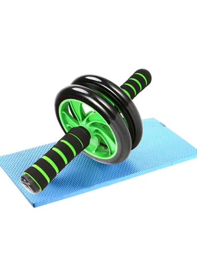 Buy Dual Wheel Abdominal Roller With Mat 1kg in Saudi Arabia