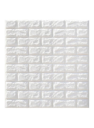 Buy Waterproof 3D Brick Wallpaper White 70x77centimeter in Saudi Arabia