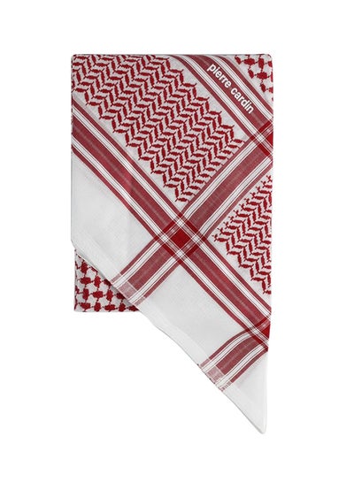 Buy Printed Square Shaped Formal Shemagh Red/White in UAE