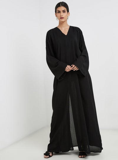 Buy Embroidered Pattern Abaya Black in UAE