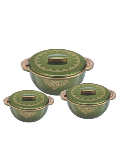 Buy 3-Piece Ornamax Solitaire Casserole Set Green 10centimeter in Saudi Arabia