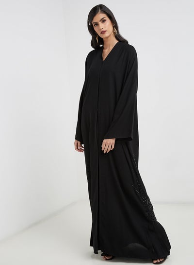 Buy Embroidered Pattern Abaya Black in UAE