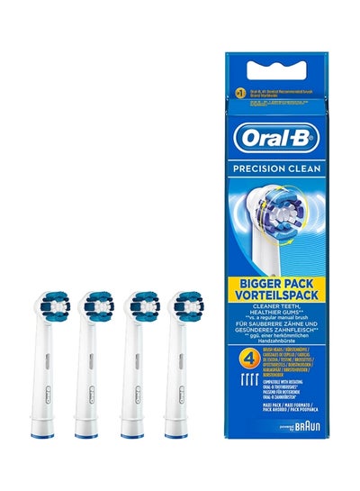 Buy 4-Piece Precision Clean Replacement Toothbrush Head White/Blue in Saudi Arabia