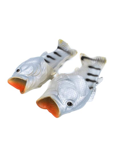 Buy Non-Slip Fish Design Beach Slippers Grey in UAE