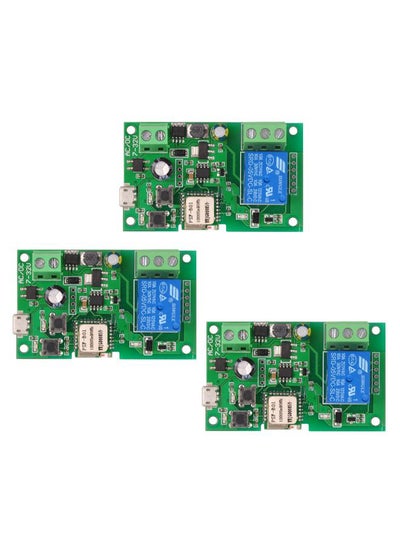 Buy Pack Of 3 Wireless Smart Home Automation Module Switch Green/Blue/Black in UAE