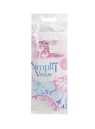 اشتري Pack Of 4 Simply Venus 3 Disposable Razor 1Piece في السعودية