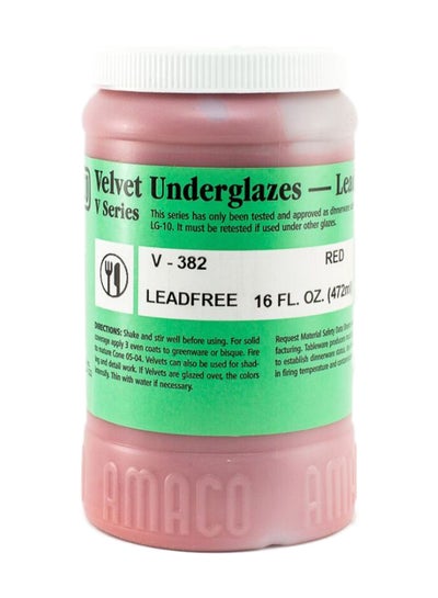 Buy Velvet Underglaze Lead Free Paint Red in UAE