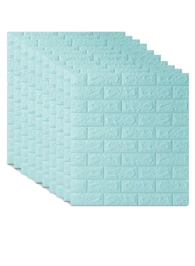 Buy 3D Brick Design Waterproof Wall Covering Wallpaper Light Blue 70 x 77centimeter in Saudi Arabia