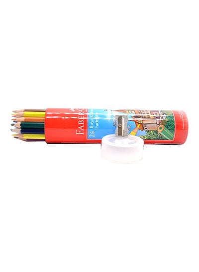 اشتري مجموعة أقلام رصاص ملونة من فابير كاسل في علبة أسطوانية من القصدير أصفر/أحمر/أخضر في مصر