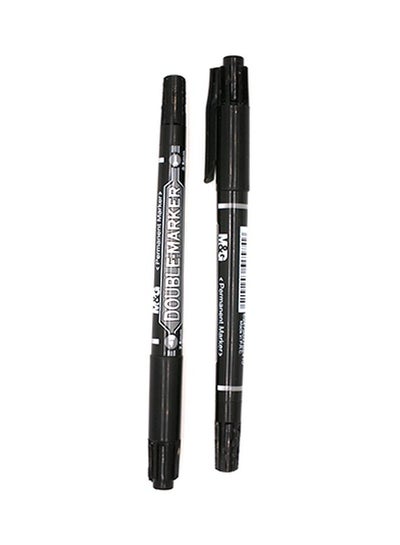 اشتري طقم أقلام تحديد دائمة مكون من قطعتين أسود/ رمادي في مصر