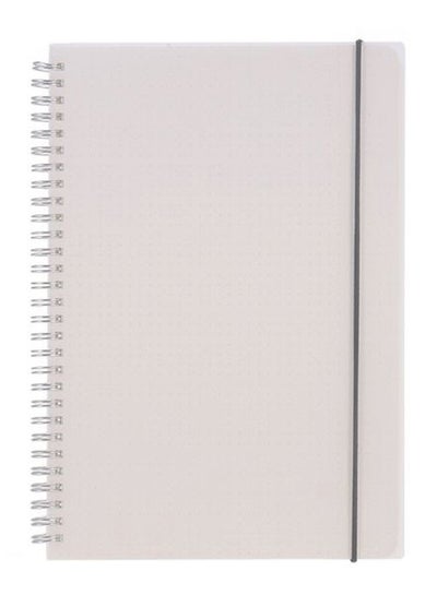 Buy B5 Coil Dotted Spiral Notebook With Elastic Band White in UAE