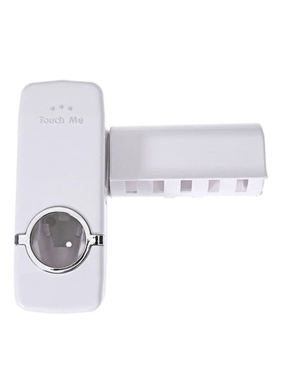 Buy Automatic Toothpaste Dispenser And Toothbrush Holder White in Saudi Arabia