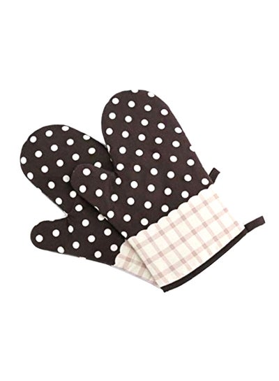 Buy Heat Resistant Barbecue Oven Mitts Multicolour 28 x 18cm in Saudi Arabia